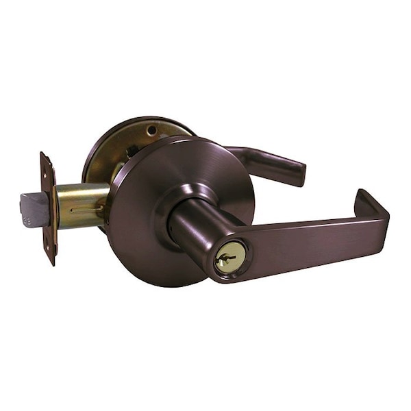 Design Hardware Grade 2 Cylindrical Lock, 82-Entry/Office, F-Flat Lever, Round Rose, Oil Rubbed Dark Bronze, 2-3/4 - DH-J-82-F-10B