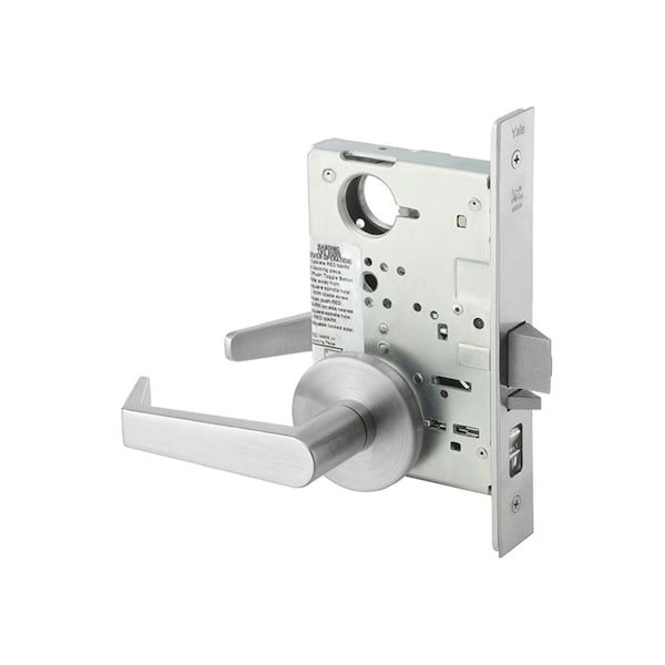 Yale Mortise Office Entry Lock, Less Cylinder, AUR Trim, Satin Chrome - AUR8807FL 626 LC