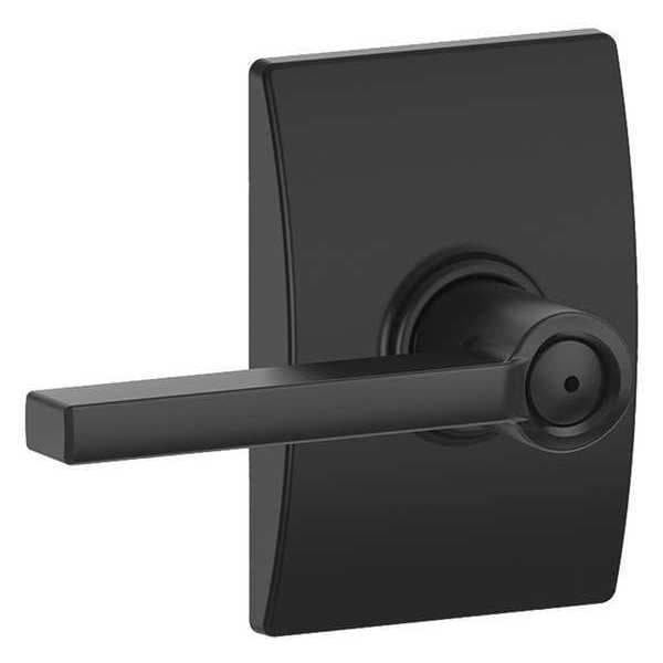 Schlage Matte Black Privacy Lever Lockset, Latitude/Century - F40 LAT 622 CEN
