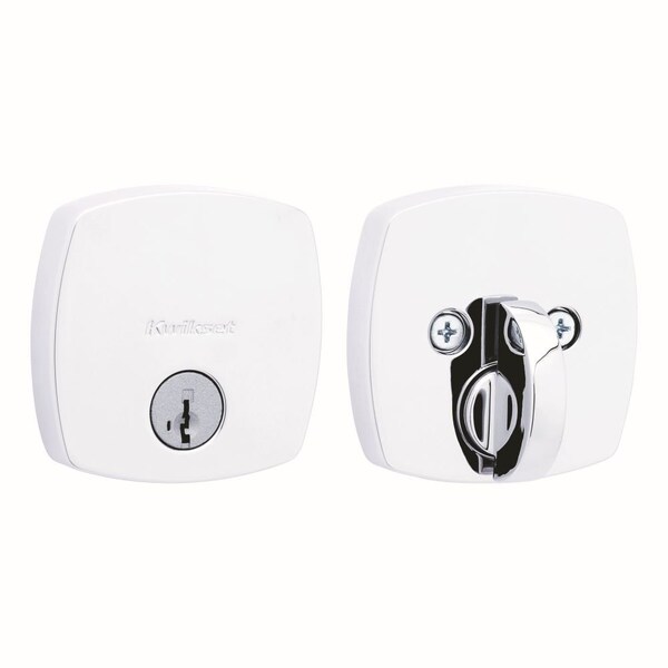Kwikset Midtown Low Profile Single Cylinder SmartKey Deadbolt, 6AL Latch, KA3 Bright Chrome Finish - 258MDT-26S.STRKP