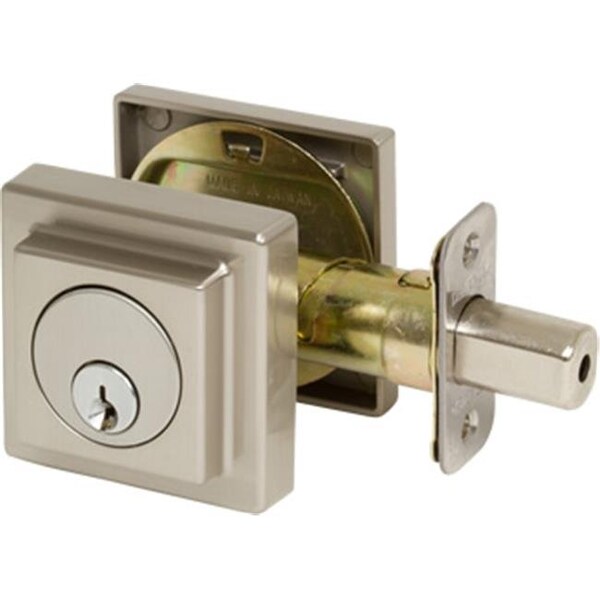 Delaney Contemporary Delaney Contemporary 355001 Square Single Cylinder Deadbolt In Satin Nickel - 355001