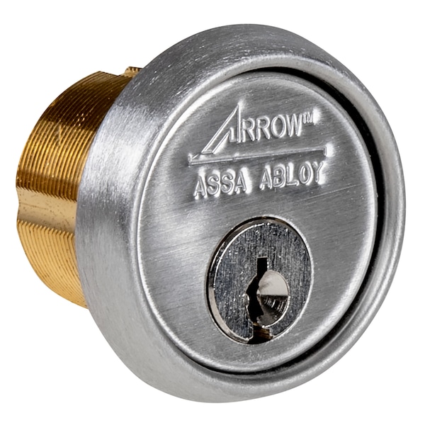 Arrow Lock 1-1/4" Mortise Cyl, 6-pin AR keyway, KD, AM2 Cam, US32D, 4 Pack - MC61-AM2 32D (4PK)