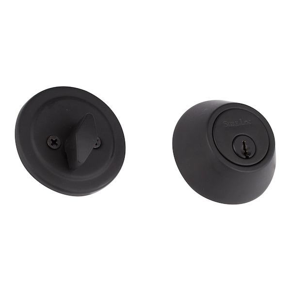 Sure-Loc Hardware Sure-Loc Hardware Durango Entry Knobset with KA Deadbolt, Flat Black - DU107/DB201 FBL