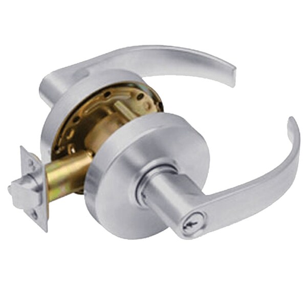 Arrow Lock Grade 2 Storeroom Cylindrical Lock, Broadway Lever, Conventional Cylinder, Satin Chrome Finish - RL12-BRR-26D
