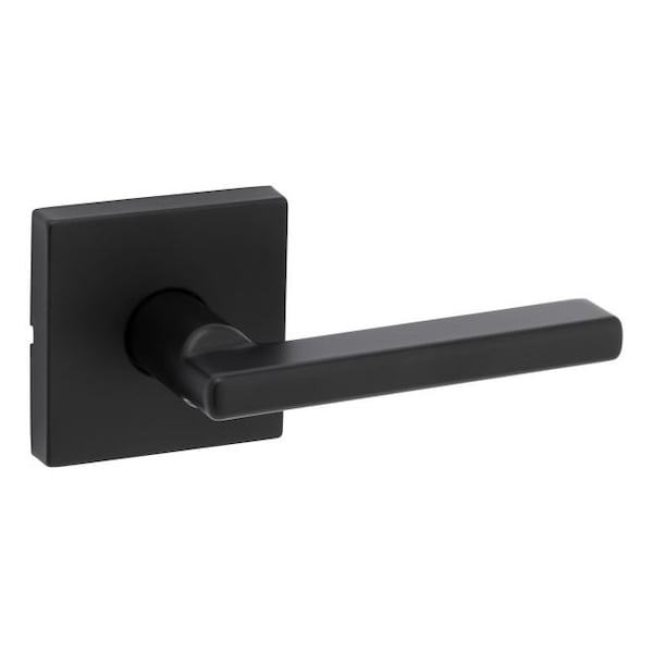 Kwikset Halifax Lever with Square Rose Passage Door Lock with 6AL Latch and RCS Strike Matte Black Finish - 720HFLSQT-514