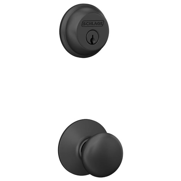 Schlage Schlage Plymouth Matte Black Steel Entry Knob and Single Cylinder Deadbolt - FB50NGPLY622