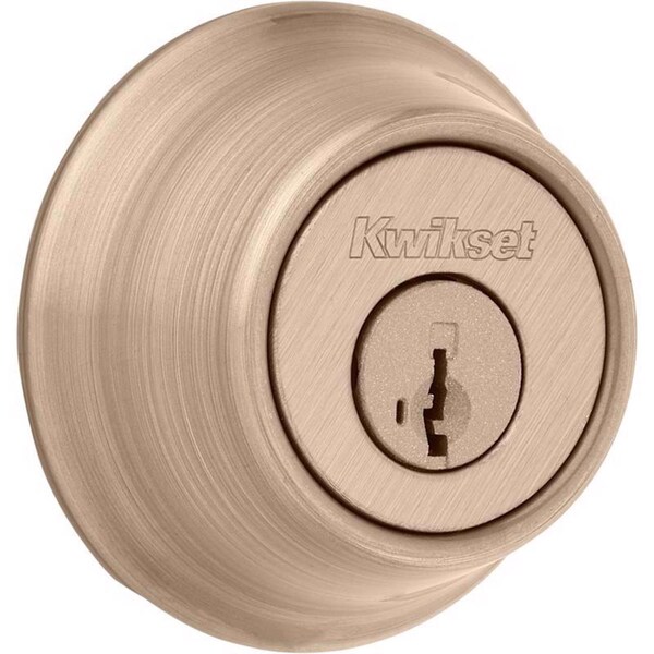Kwikset Kwikset SmartKey Security Antique Brass Metal Single Cylinder Deadbolt - 96600-749