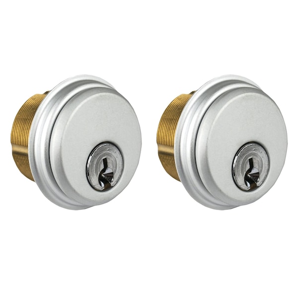 Global Door Controls 1-5/32 in. Brass Keyed Alike Double Cylinder Mortise Lock for Adams Rite Type Storefront Door in Aluminum - TH1100-BCX2AL
