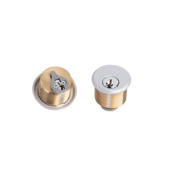 Global Door Controls 1-5/32 in. Brass Keyed Alike Double Cylinder Mortise Lock for Adams Rite Type Storefront Door in Aluminum - TH1100-BCX2AL