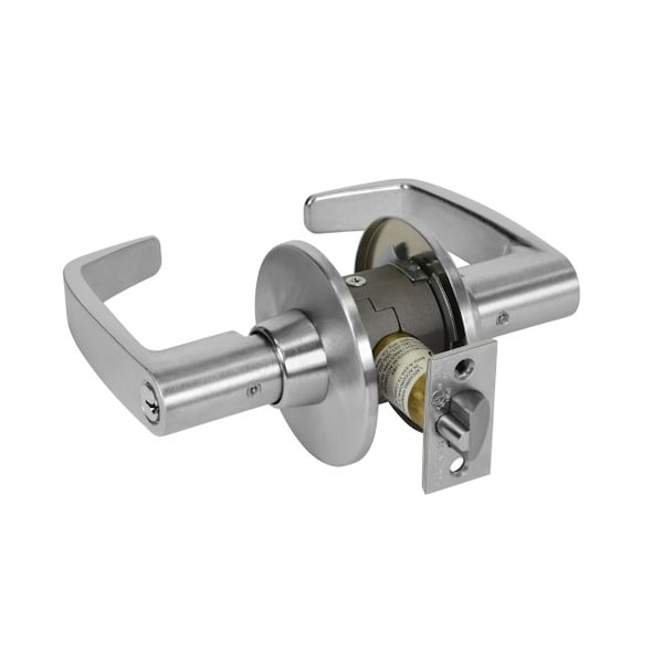 Sargent Classroom Tubular Bored Lock Grade 1 with L Lever and L Rose with ASA Strike and Schlage Prep Satin - 283011G37LL26D