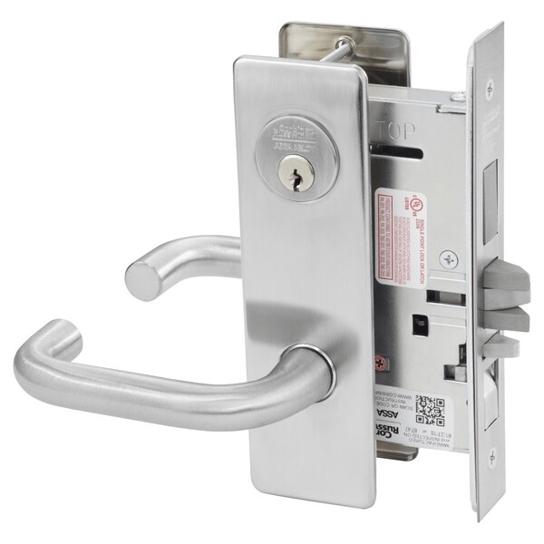 Corbin Russwin Apartment or Dormitory Mortise Lock, LW Lever, M Escutcheon, Satin Chrome - ML2067 LWM 626