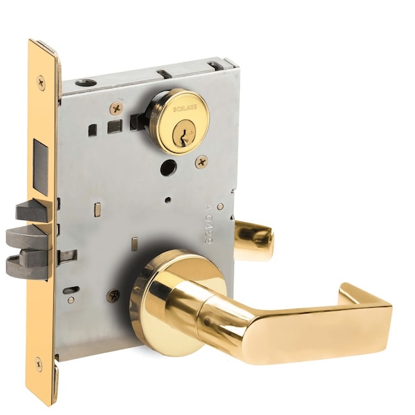Schlage Entrance Mortise Lock with Deadbolt, 06A Design, Bright Brass - L9453P 06A 605