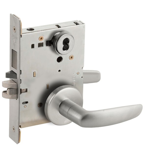 Schlage Entrance Mortise Lock with Deadbolt, 07B Design, SFIC Prep, Less Core, Satin Chrome - L9453B 07B 626