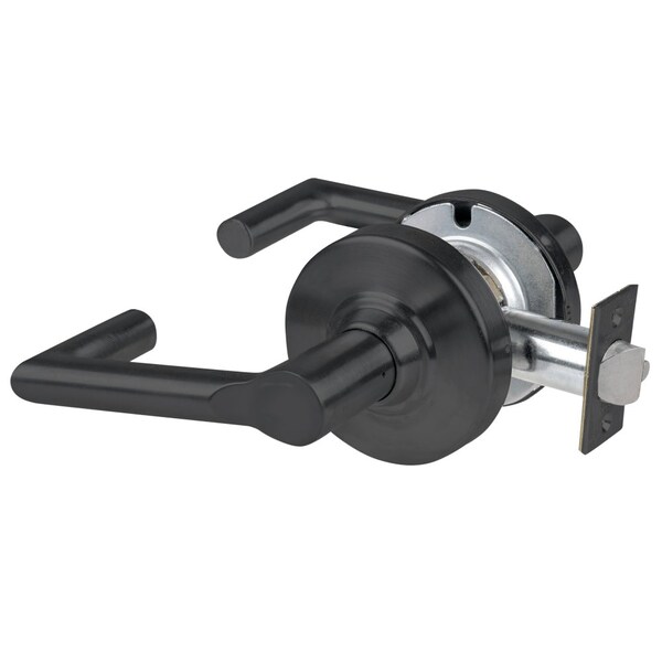 Schlage Grade 1 Passage Latch, Boardwalk Lever, Non-Keyed, Matte Black Finish, Non-Handed - ND10S BRK 622