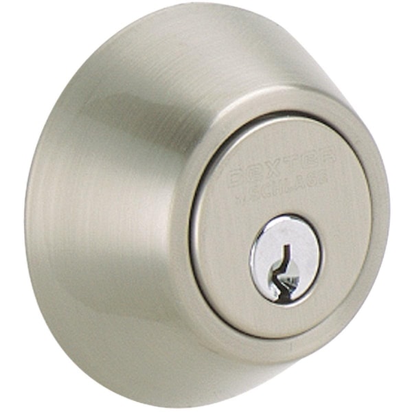 Schlage Dexter Satin Nickel Single Cylinder Deadbolt - JD60V619