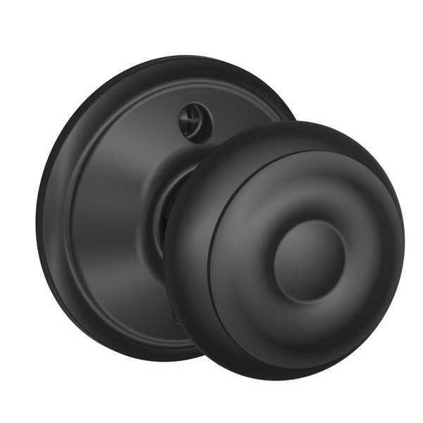 Schlage Matte Black Dummy Knob Lockset, Georgian - F170 GEO 622
