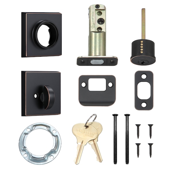 Sure-Loc Hardware Sure-Loc Hardware Modern Square Deadbolt, Flat Black - DB201-SMD FBL