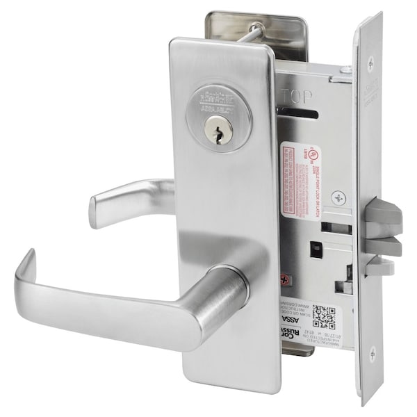 Corbin Russwin Institution or Utility Mortise Lock, NS Lever, M Escutcheon, Satin Chrome - ML2032 NSM 626