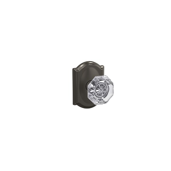 Schlage Alexandria Glass Knob with Camelot Escutcheon Interior Active Trim - FCT59ALX530CAM