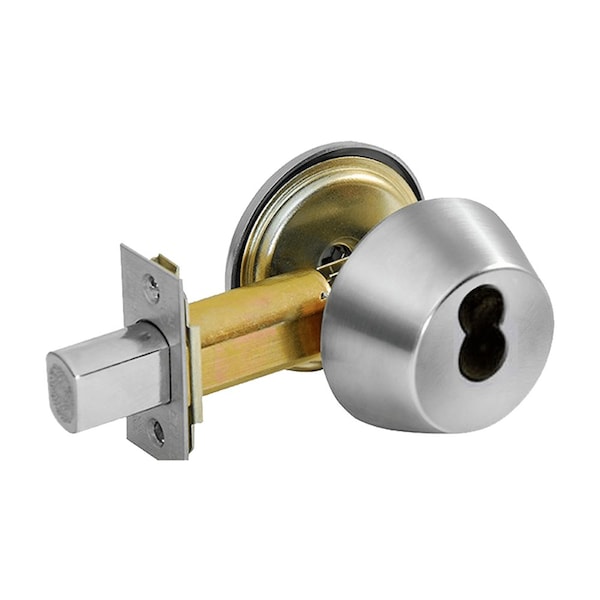 Corbin Russwin Grade 2 Single Cylinder Deadbolt, Corbin Russwin 6-Pin LFIC Prep, Less Core, Satin Chrome Finish - DL2213 626 CL6