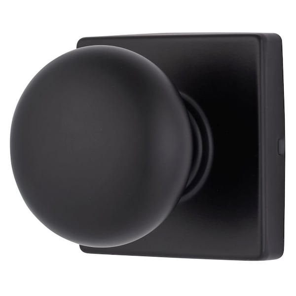 Brinks Mendocino Series Passage Contemporary Ball Knob Square Rose Matte Black Finish - E2426-122