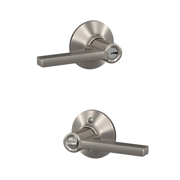 Schlage Schlage Latitude Satin Nickel Keyed Entry Lever 1-3/4 in. - F51VLAT619