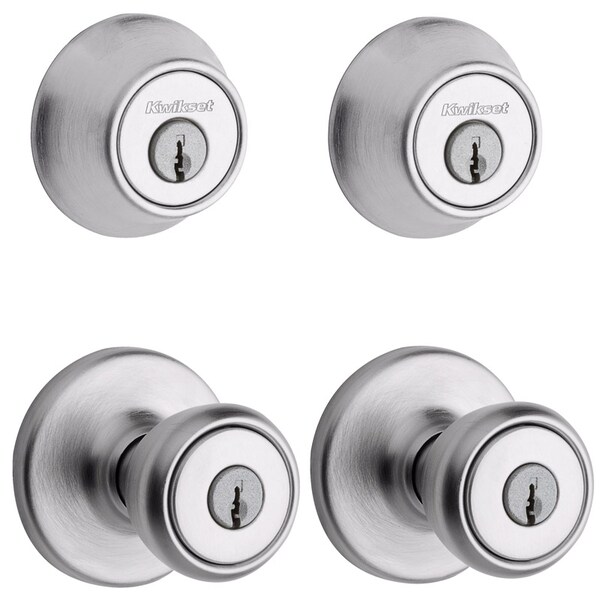 Kwikset Kwikset Tylo Satin Chrome Deadbolt and Entry Door Knob 1-3/4 in. - 92420-036