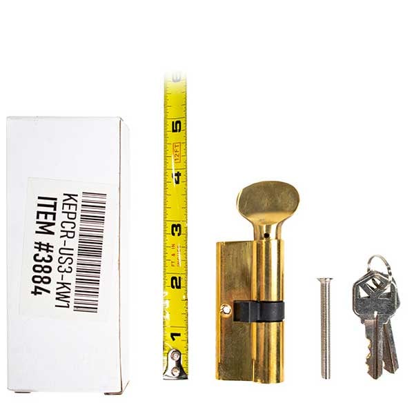 Kenaurd Kenaurd:Profile Cylinder - Key + T-Turn - SC1 - Gold (70mm) - KEPCR-US3-SC1