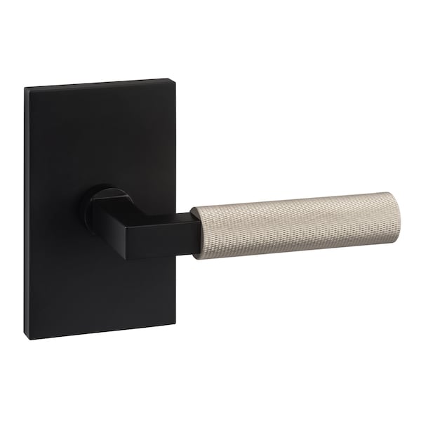 Sure-Loc Hardware Sure-Loc Hardware Levanto Dummy Rosette, Flat Black, Knurled Grip in Nickel - LV100 FBL GRIP-KN NI