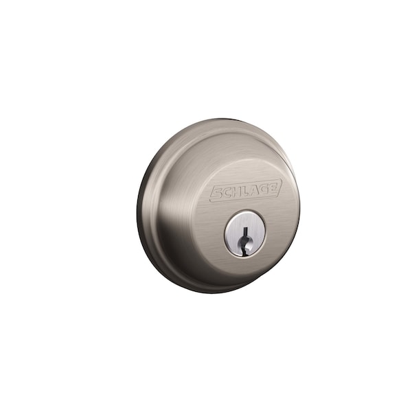 Schlage Schlage B-Series Satin Nickel Brass Single Cylinder Deadbolt - B60619