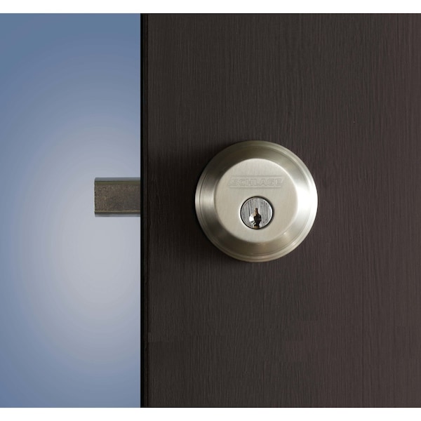 Schlage Schlage B-Series Satin Nickel Brass Single Cylinder Deadbolt - B60619