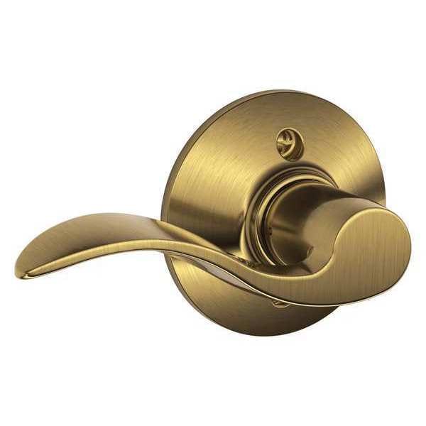 Schlage Antique Brass Dummy Lever Lockset, Accent, Left Hand - F170 ACC 609 LH