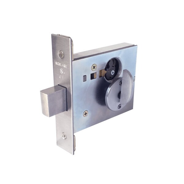 Schlage Grade 1 Small Case Mortise Deadbolt, Cylinder x Thumbturn, Less Conventional Cylinder, Satin Chrome - L460L 626