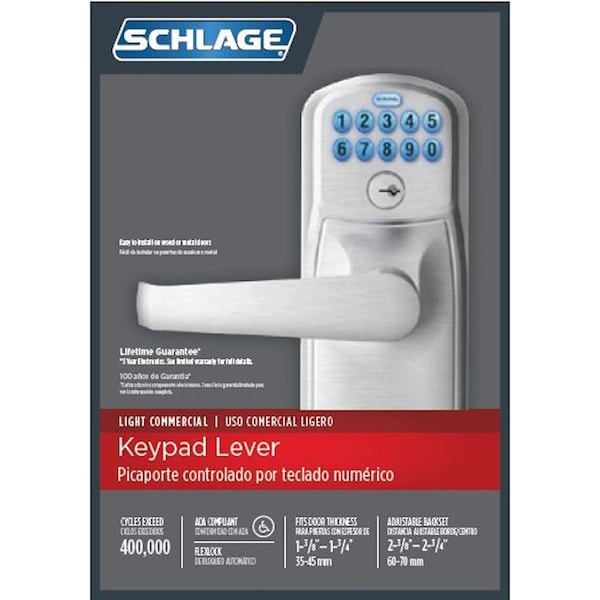 Schlage Schlage Satin Chrome Steel Electronic Keypad Entry Lock - FE595CSVPLYXELA