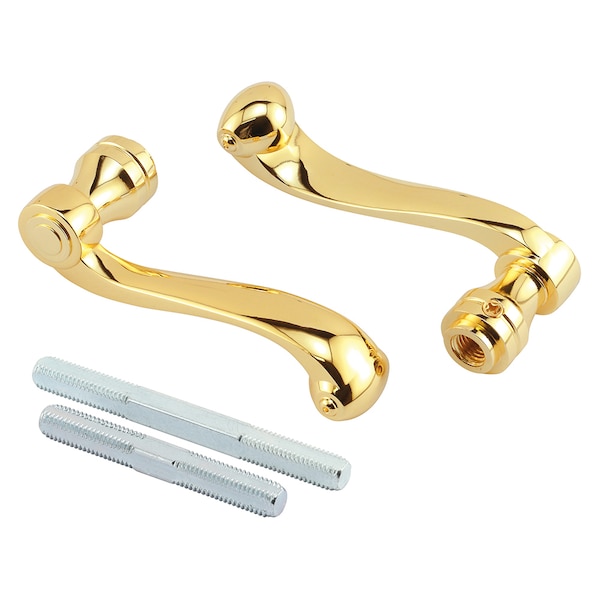 Prime-Line French Colonial Door Levers, Heavy Weighted Casting Design, Brass Finish 1 Set - E 2660