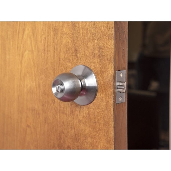 Global Door Controls GLC Series Brushed Chrome Grade 3 Commercial/Residential Entry Door Knob with Lock - GLC-5151B-626