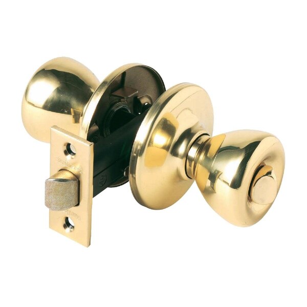 Kwikset Tylo Polished Brass Bed & Bath Door Knob - 300T 3 CP V1