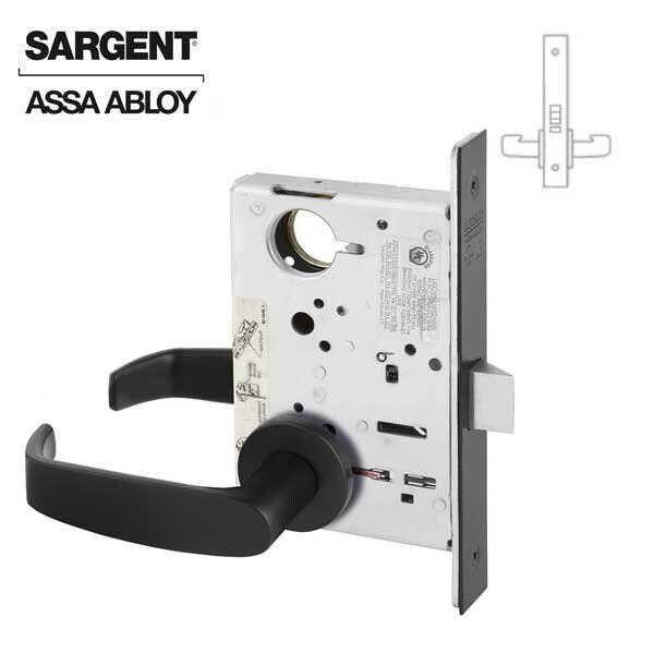 Sargent 8200 Series Mortise Lock Mechanical Passage or Closet LN Trim L Rose Black Suede Powder Coat - SRG-8215-LNL-BSP