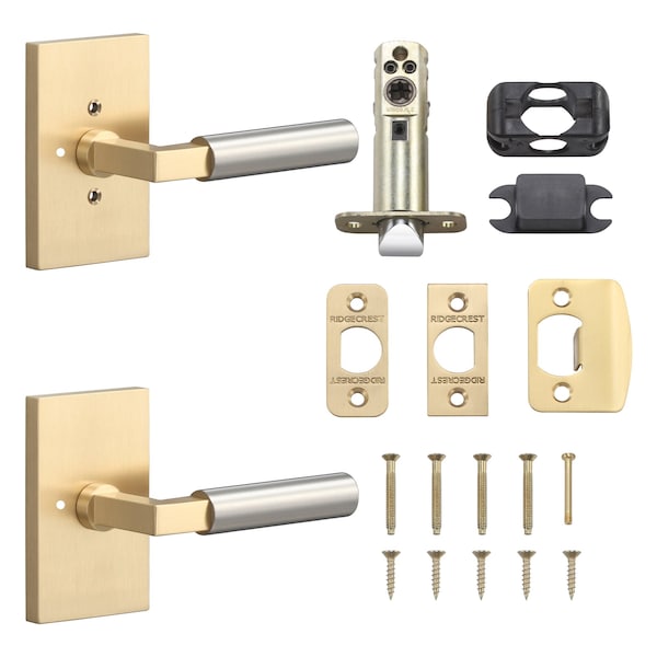 Sure-Loc Hardware Sure-Loc Hardware Levanto Privacy Rosette, Satin Brass, Smooth Grip in Nickel - LV102 SB GRIP-SM NI