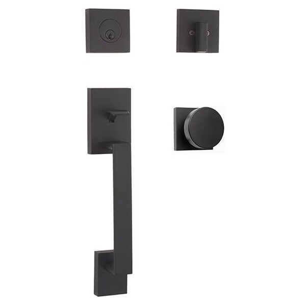 Weslock Brookside Single Cylinder Handleset with Mesa Knob Trim with Adjustable Latch and Round Corner - 02880-242FR2D