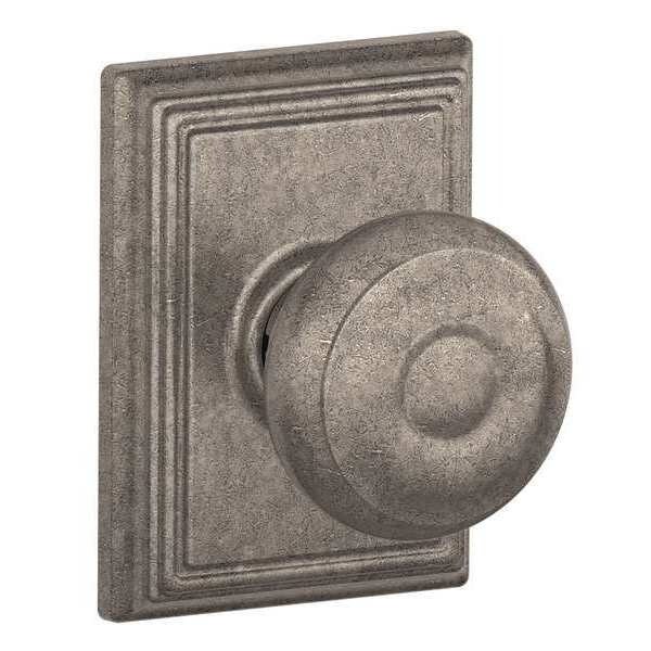 Schlage Antique Nickel Passage Knob Lockset, Georgian/Addison - F10 GEO 621 ADD