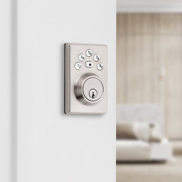 Kwikset Powerbolt 240 992400-004 Keypad Electronic Lock, 3 Grade, Zinc, Satin Nickel, KW1 Keyway - 240CNT15RBP4AL