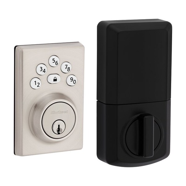 Kwikset Powerbolt 240 992400-004 Keypad Electronic Lock, 3 Grade, Zinc, Satin Nickel, KW1 Keyway - 240CNT15RBP4AL