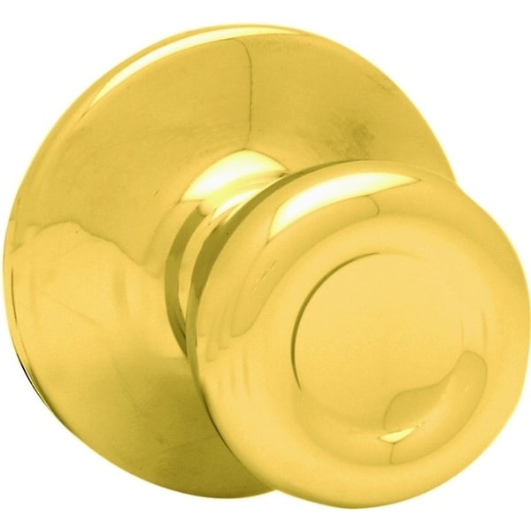 Kwikset 200T 3 RCAL RCS V1 Door Knob, 178 in Dia Knob, Zinc, Polished Brass - 200T3RCLRCSV1
