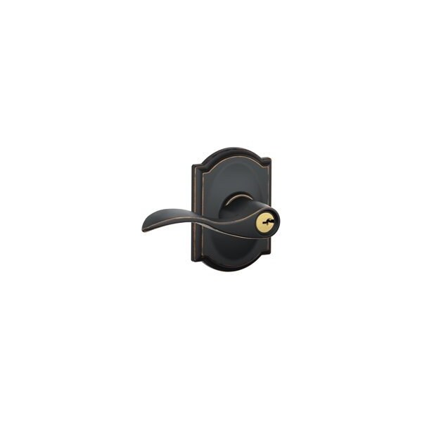 Schlage Accent Series Entry Lever Lockset, Solid Brass, Aged Bronze - F51A VACC716CAM