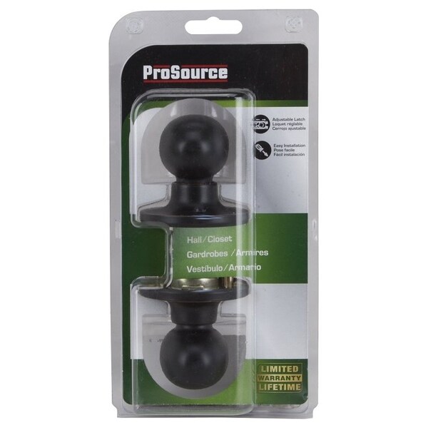 Prosource Passage Knob, Metal, Aged Bronze, 2-3/8, 2-3/4 in Backset, 1-3/4 to 1-3/8 in Thick Door - TYLX730V-PS