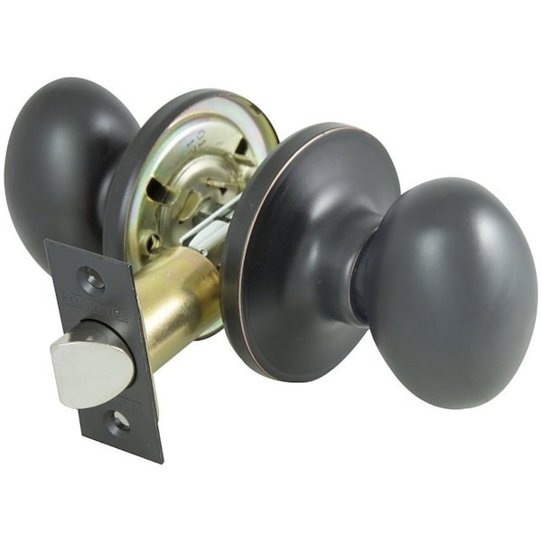 Prosource Passage Knob, Metal, Aged Bronze, 2-3/8, 2-3/4 in Backset, 1-3/4 to 1-3/8 in Thick Door - TYLX730V-PS
