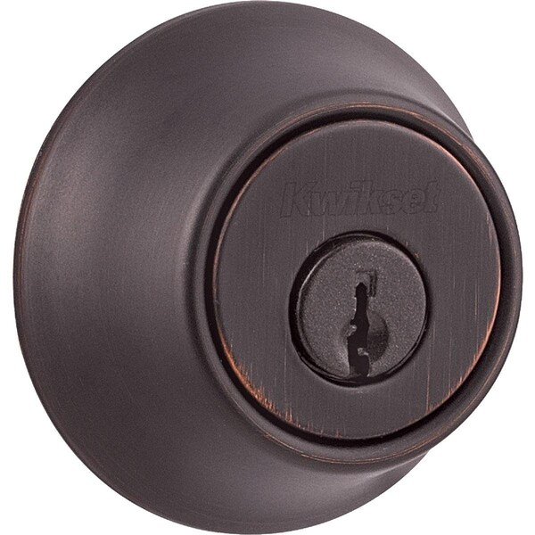Kwikset Venetian Bronze Adjustable Latch Single Cylinder Deadbolt - 660 11P RCAL RCS KD