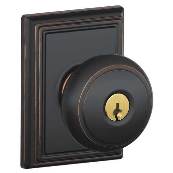 Schlage Antique Bronze Entrance Knob Lockset, Andover/Addison - F51A AND 716 ADD