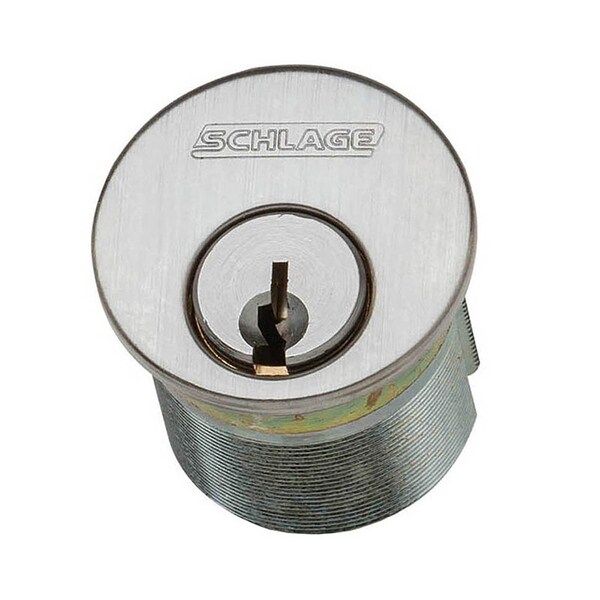 Schlage Commercial 1-1/8 in. Mortise Cylinder C123 Keyway, Satin Chrome - 20-001C123 118 626